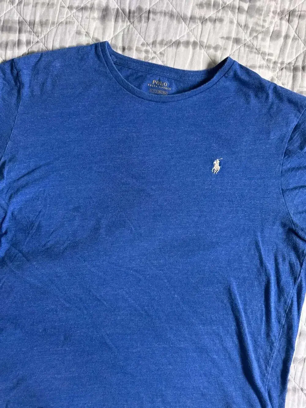 Polo Ralph Lauren Men's Crewneck Short Sleeve Heather Blue T-Shirt Men’s L